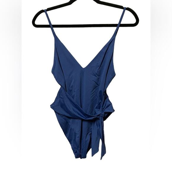 Isabella Rose Other - Isabella Rose Double Take Wrap Swimsuit Women's Size Medium in Navy Blue